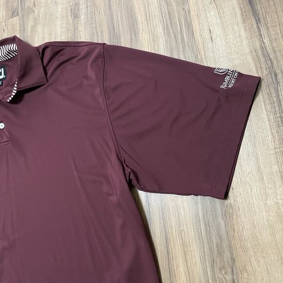 FootJoy FJ Golf Polo Shirt Mens XL Stretch Performance Solid Burgundy Active - Picture 4 of 11
